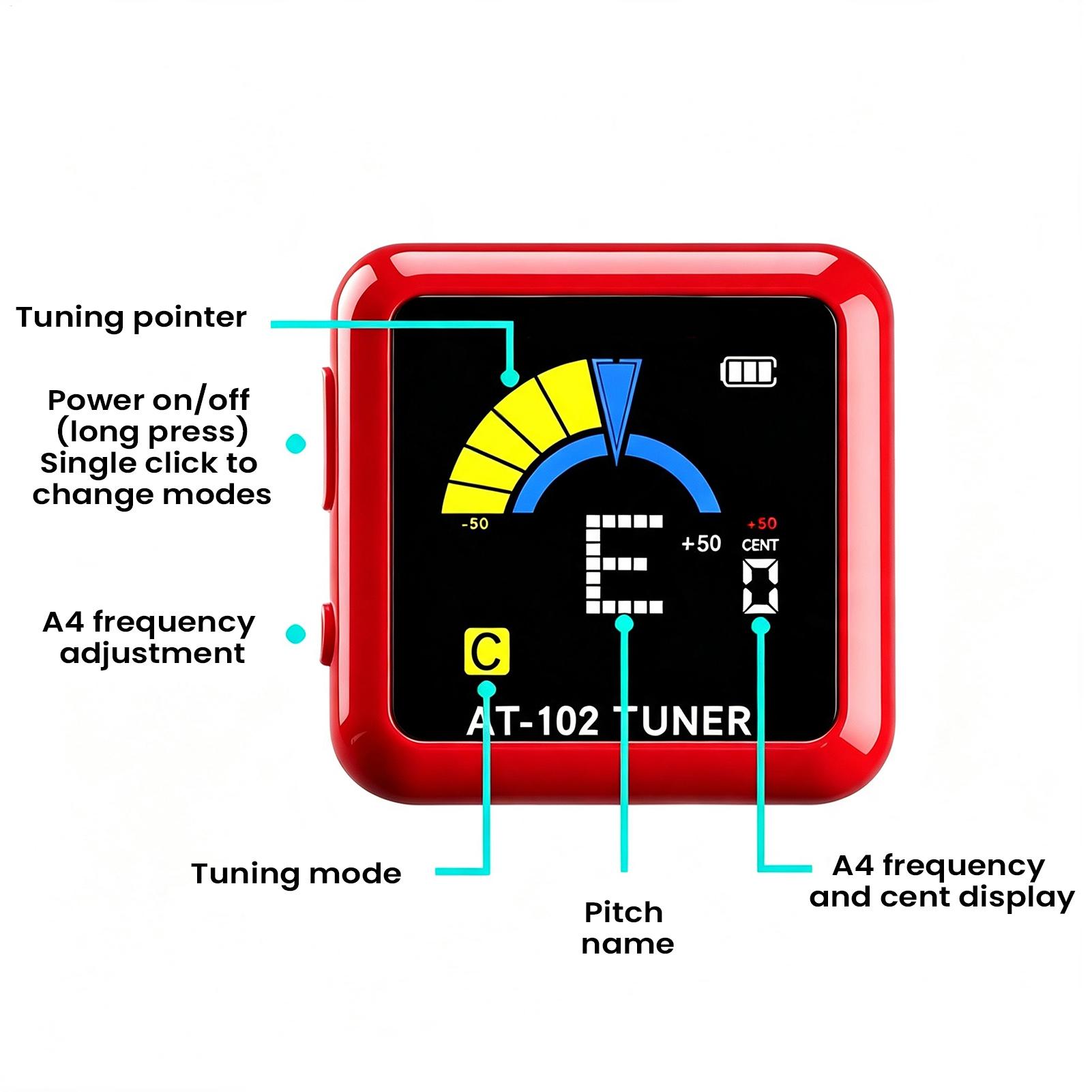 Guitar Tuner Clip - جهاز ضبط نغمات الجيتار قابل للشحن