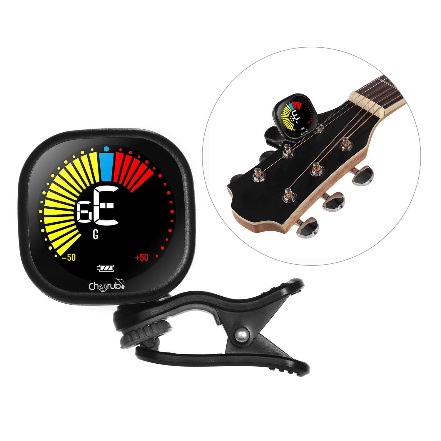 Guitar Tuner Clip - Cherub WST-670 قابلة للشحن كليب على