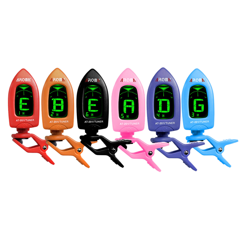 Guitar Tuner Clip - أروما AT-201 غيتار رقمي موالف 360