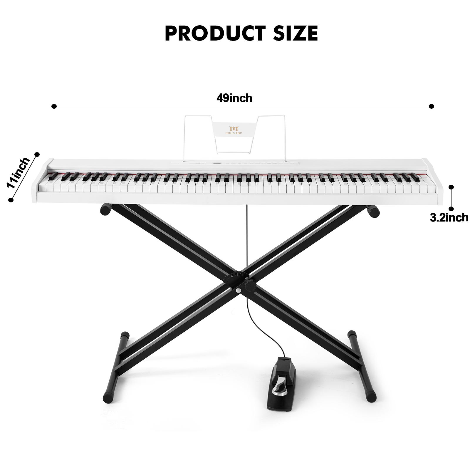 بيانو رقمي محمول من MUSTAR بـ  - مراجعة Piano Sustain Pedal وسعره