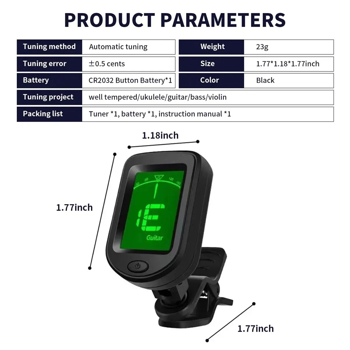 باس القيثارة الكمان مندولين ال - مراجعة Guitar Tuner Clip وسعره